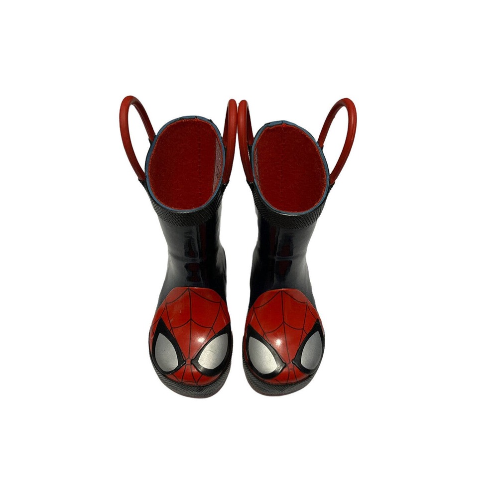 Western Chief Kids Marvel Ultimate Spider Man Rubber Rain Boots Youth Size 5